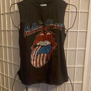 Rolling Stones Black Sleeveless Top
